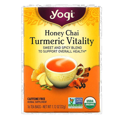 香港直发Yogi Tea茶包有机姜黄活性蜂蜜混合香甜可口细腻32g