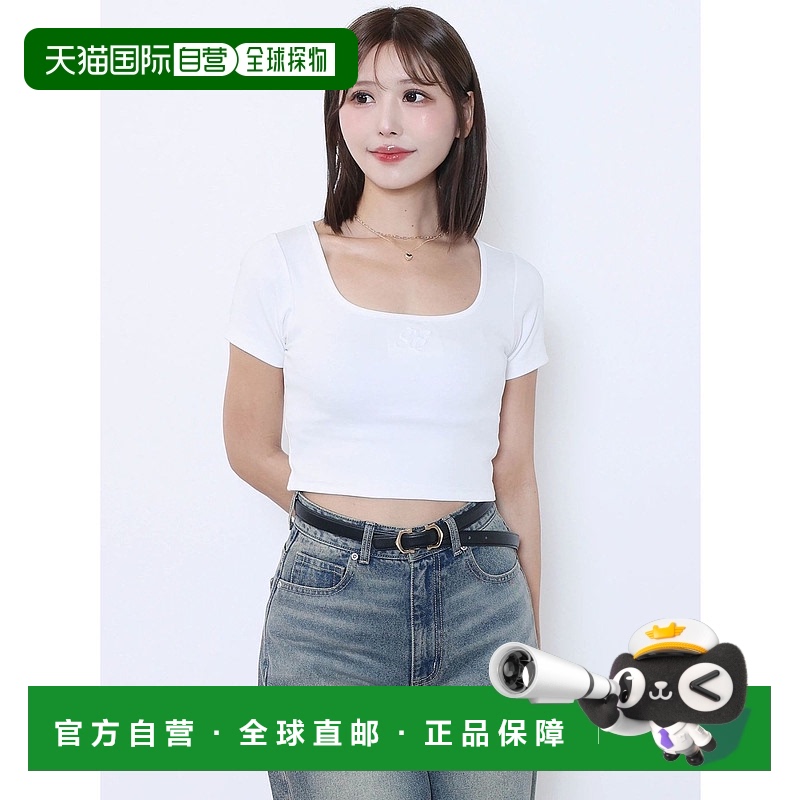 1h可退 日本直邮EATME 女士方领短款T恤 342542701101