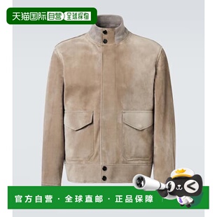 1h可退 香港直邮潮奢 Dunhill 登喜路 男士 绒面革夹克 grey灰色