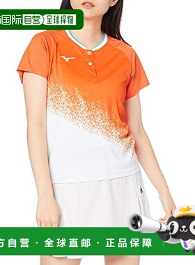 【日本直邮】美津浓MIZUNO女士网球运动衫 比赛服62JA0701橙色/白