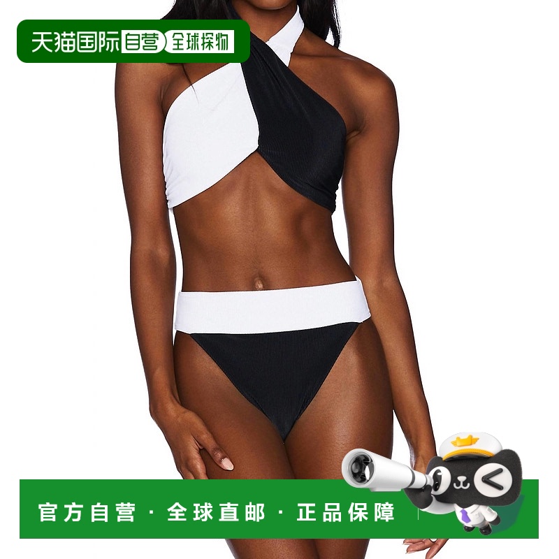自营 beach riotCecilia 比基尼泳裤 黑色/白色 - 黑色/白色 美国