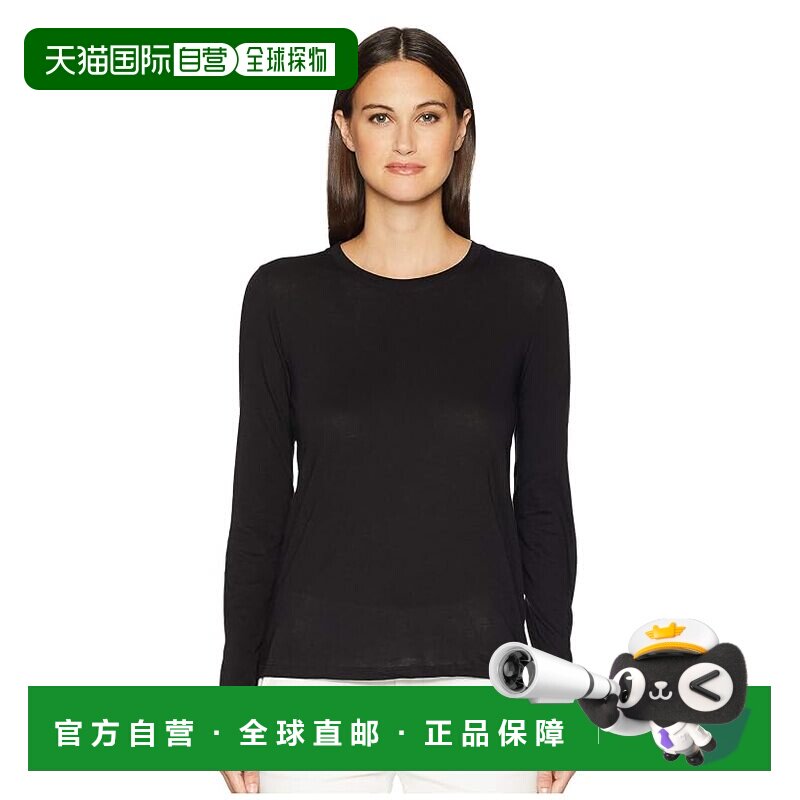 美国直邮VINCE 女士 Crews 基础款长袖毛线衫 black黑色 舒适时尚