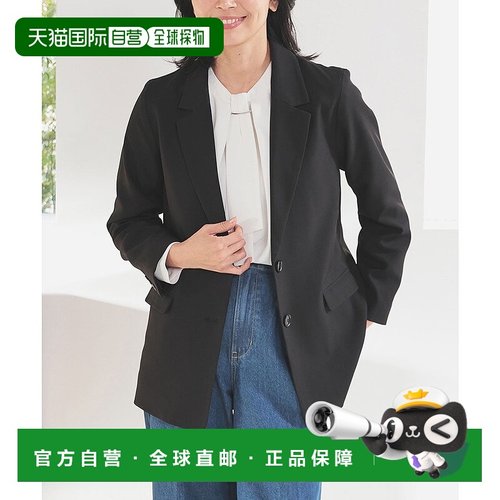 日本直邮Honeys 女士纯色长袖抗菌防臭麻调再生聚酯纤维外套 [HN6