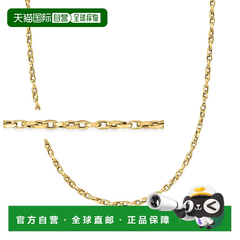 自营 Ross-Simons 意大利 3 毫米 14 节黄金加长电缆链式项链 - 1