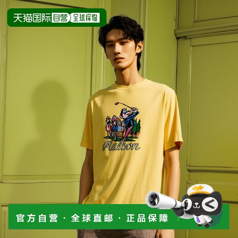 韩国直邮MALBON GOLF 男士T恤M4211LRS09LYL FOUNDERS S/S POCKET