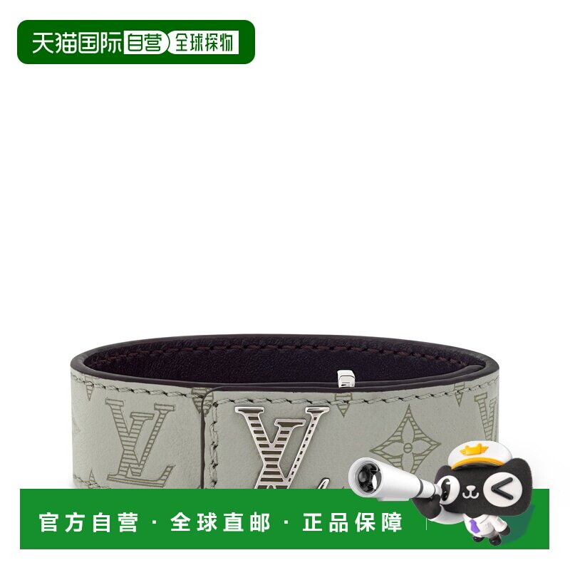 自营欧洲直邮LV路易威登 Slim Shadow男士皮革配饰手镯米色