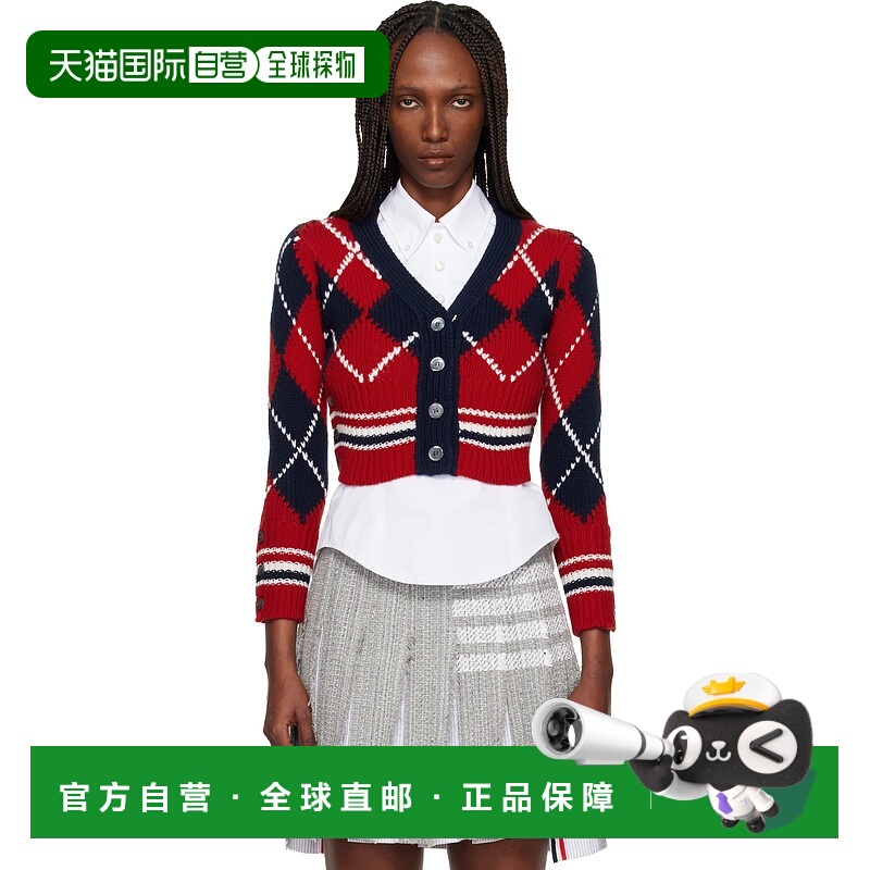 香港直邮Thom Browne 汤姆 布朗 女士 红色 Argyle Intarsia Meri
