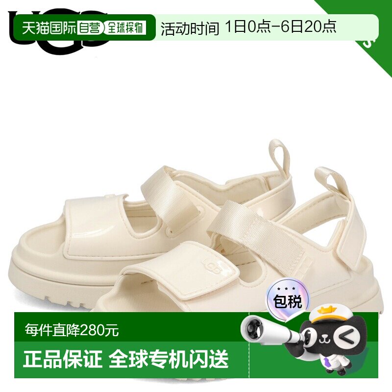 日本直邮UGG凉鞋绑带凉鞋金色光泽闪亮款婴幼儿/儿童款K码金色光1图片