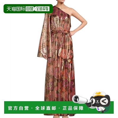 自营trina turkAmida One Shoulder Maxi Dress In Ruqa Red Mult