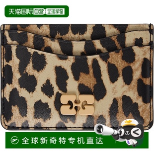 Printed GANNI 甘尼 女士 香港直邮潮奢 Bou Leopard 驼色 卡包