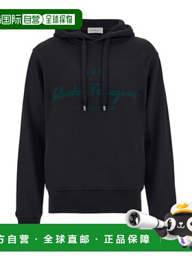 香港直邮Salvatore Ferragamo 徽标刺绣连帽衫卫衣 121916