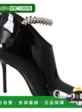 自营Jimmy Choo 皮革 Blaize 100 Pat 靴子女鞋 - 黑色 美国奥莱