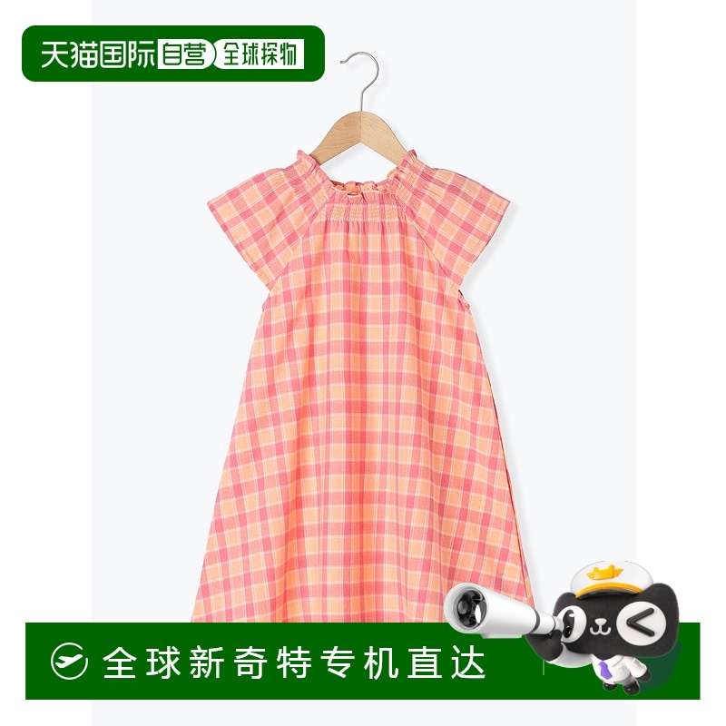 1h可退 日本直邮Samansa Mos2 Lagom 女童荷叶边领格纹连衣裙 210