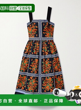 香港直邮CAROLINA HERRERA 女士 印花罗缎中长连衣裙 P2511N528FR