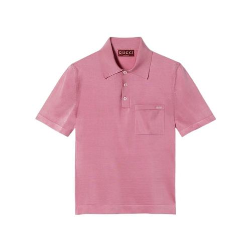 GUCCI 男士T恤 816783XKEPD6900 SS2025 粉红色 短袖Polo衫