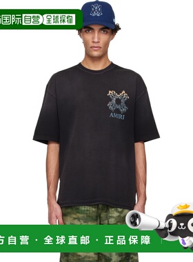 香港直邮AMIRI 男士 黑色 MA Quad Flames Oversized T 恤 AMTOJR