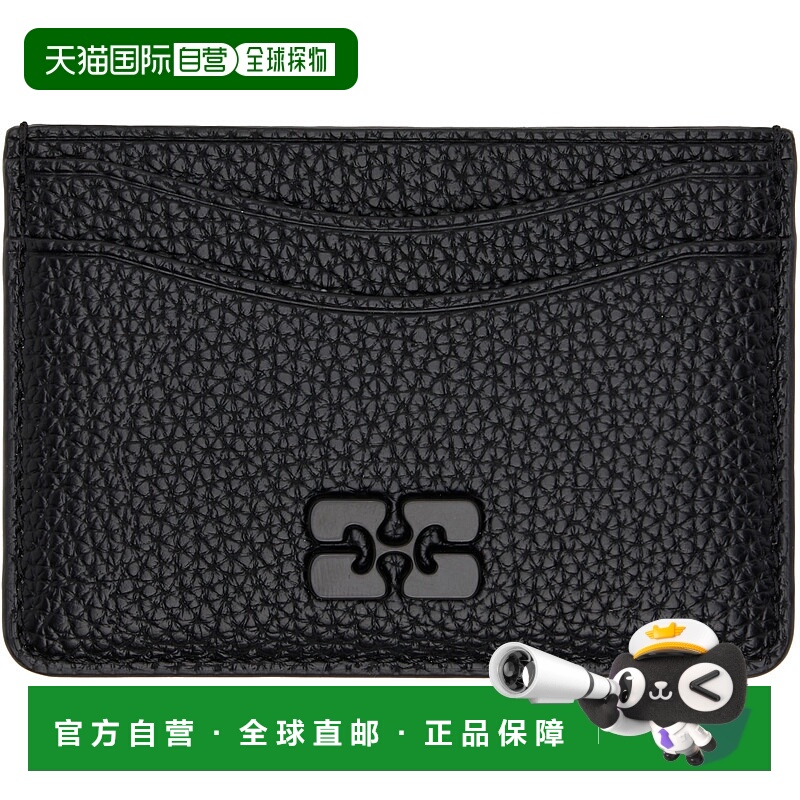 1h可退 香港直邮潮奢 GANNI 甘尼 女士 黑色卡包 A7277 black黑色