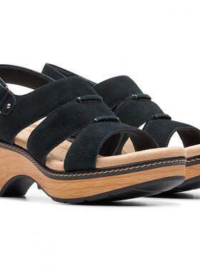 Clarks Seannah Glow 黑色绒面革