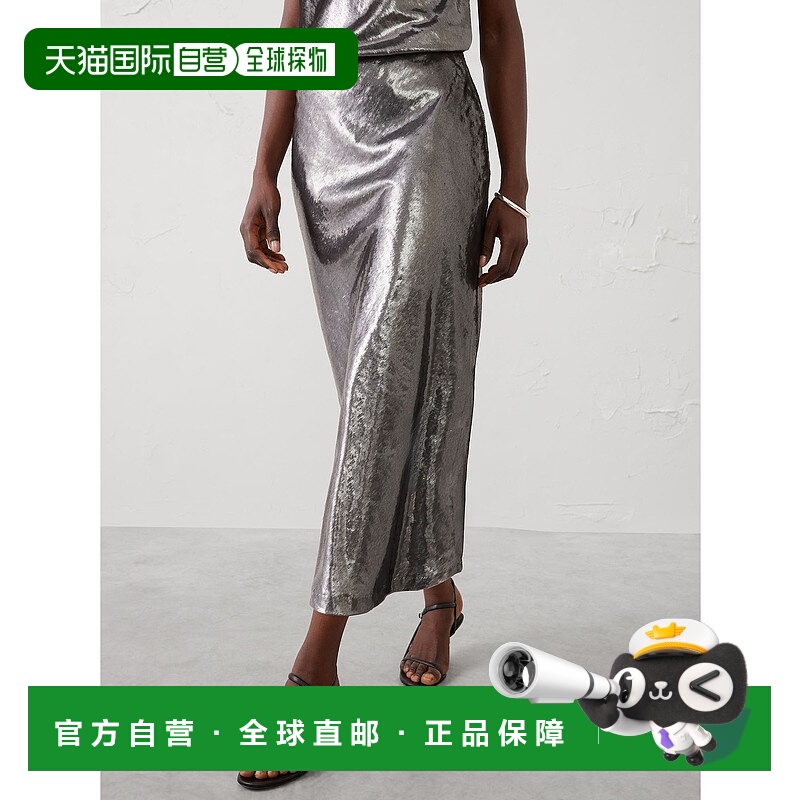 1h可退 日本直邮BANANA REPUBLIC 女装 光泽感仿丝绒中长半身裙 A