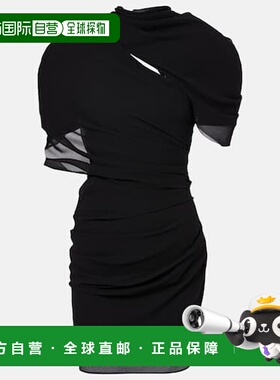 1h可退 香港直邮Jacquemus 女士 Castagna 垂褶雪纺迷你连衣裙