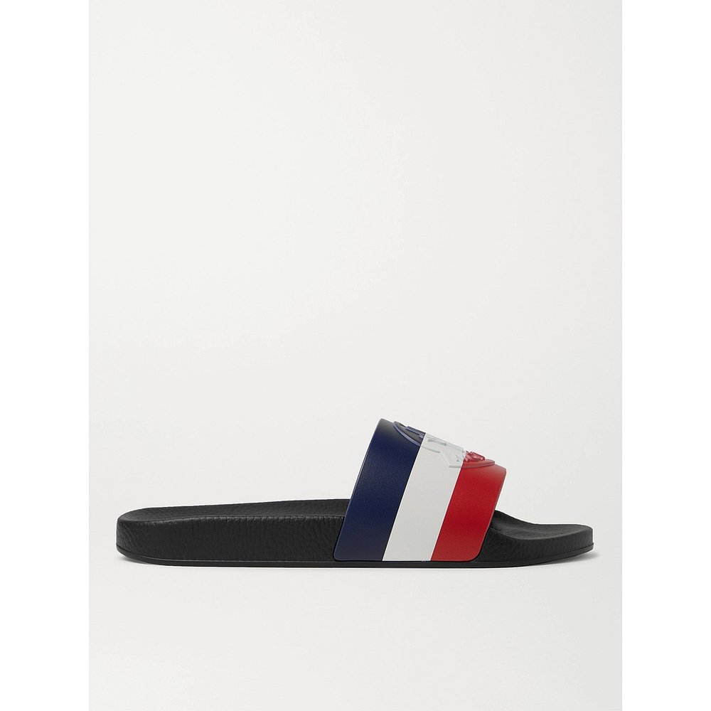 Moncler 盟可睐 男士 Basile 徽标压花条纹橡胶凉拖 4C7000001A49
