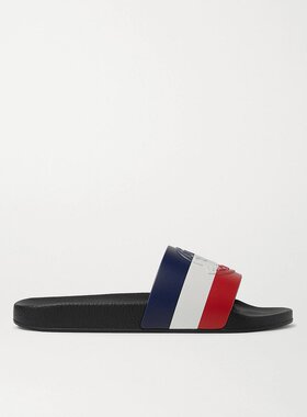 Moncler 盟可睐 男士 Basile 徽标压花条纹橡胶凉拖 4C7000001A49