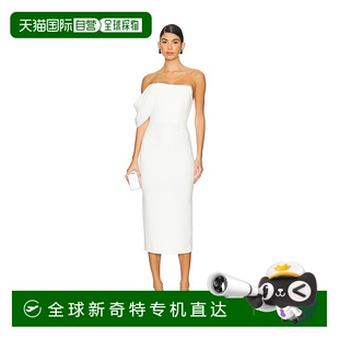 香港直邮潮奢 PERRY 1h可退 ALEX D1424 女士 垂褶束腰中长连衣裙