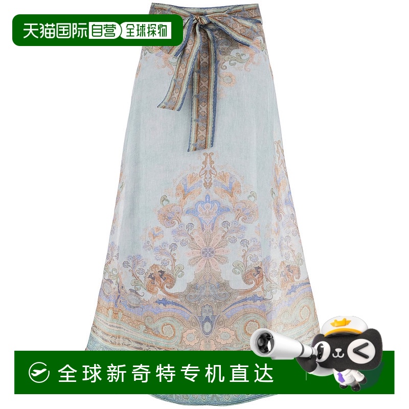 1h可退 香港直邮ZIMMERMANN 女士半身裙 3881SF242BPA SS2025 蓝