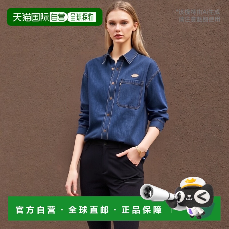 韩国直邮EMIS潮牌小众时尚街头青春复古运动风牛仔衣P0000CBW外套