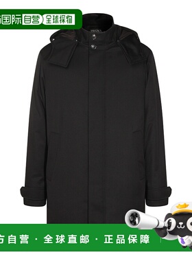 香港直邮zegna 杰尼亚 男士 黑色大衣 UGTC5A2G336K09R外套