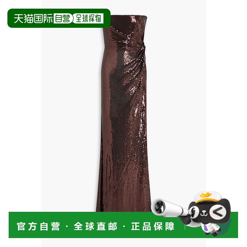 1h可退 香港直邮潮奢 ALEX PERRY 女士 抹胸珠片薄纱礼服 D1370FW