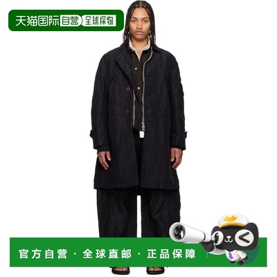 1h可退 香港直邮潮奢 Sacai 男士 黑色 Treated Nylon Twill 大衣