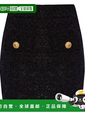 香港直邮BALMAIN 女士半身裙 DF1LB015KG430PA-10 AW2024 黑色