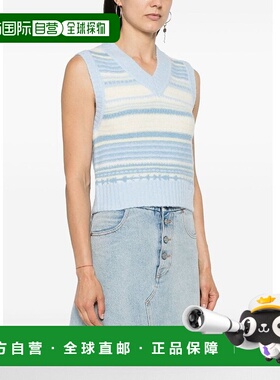 1h可退 香港直邮潮奢 GANNI 甘尼 女士 条纹针织背心 K2258