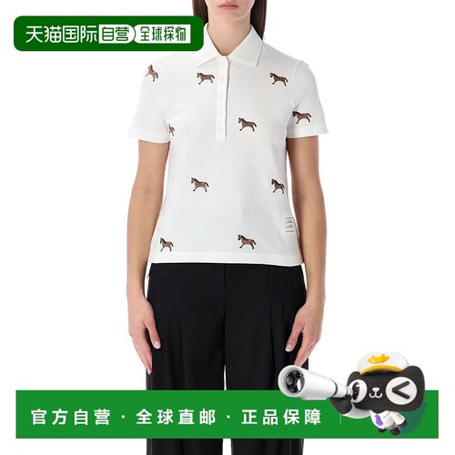 1h可退 香港直邮Thom Browne 汤姆 布朗 女士 刺繡 Polo 衫 FJP12