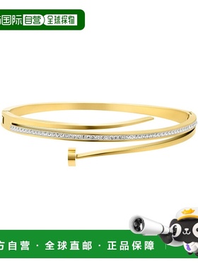 自营adorniaTarnish Resistant 14k Gold Plated Pave Nail Bangl