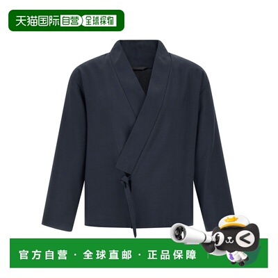 香港直邮KENZO 男士外套 FG55VE1409TX76 SS2026 黑色 Kimono Bla