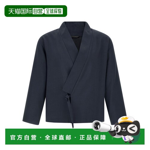 香港直邮KENZO 男士外套 FG55VE1409TX76 SS2026 黑色 Kimono Bla