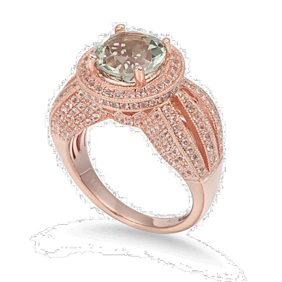 自营 Suzy Levian 纯银 4.53 TCW 绿色紫水晶戒指 - 绿色 美国奥