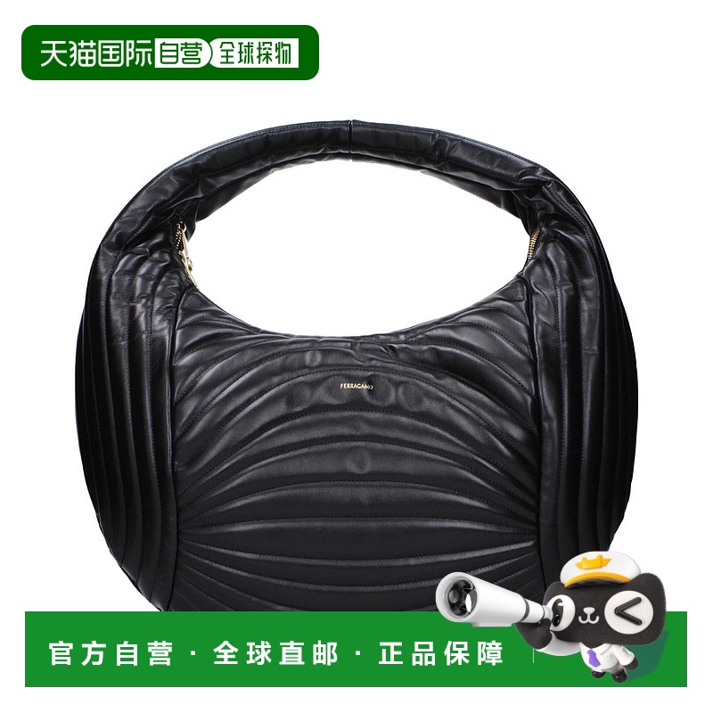 自营 Salvatore Ferragamo Leather Women's Handbag - black 【
