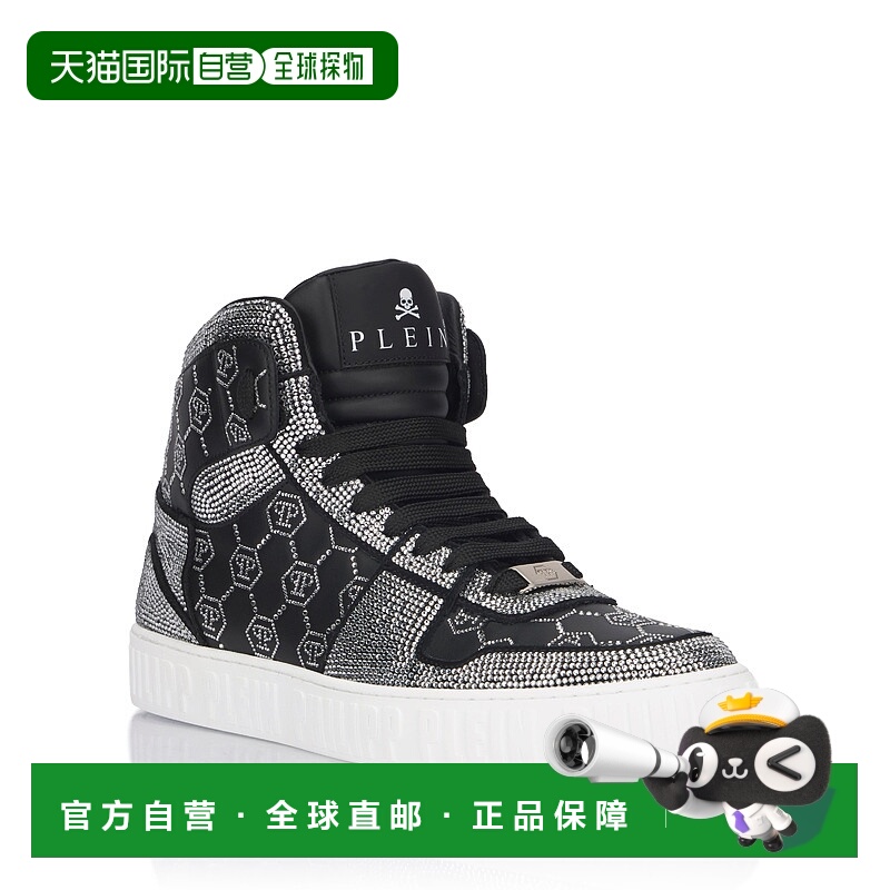自营philipp pleinHigh Top Sneakers Carson Monogram Strass -