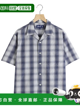 1h可退 日本直邮BOTT 男士都市风格短袖格纹衬衫 BOTT25SS8