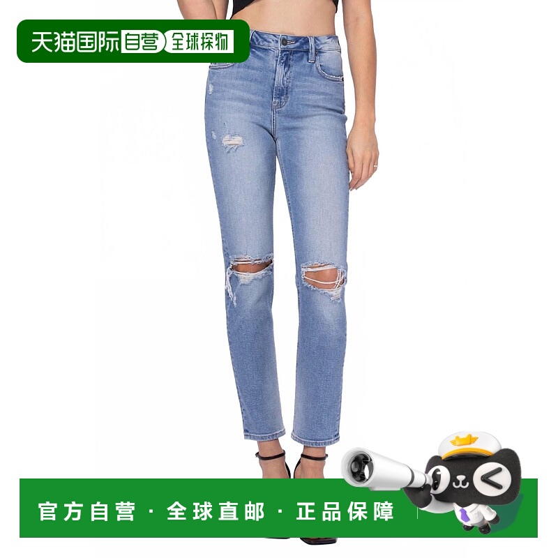 自营hidden高腰经典破旧妈妈牛仔裤中洗-中洗 美国奥莱直发