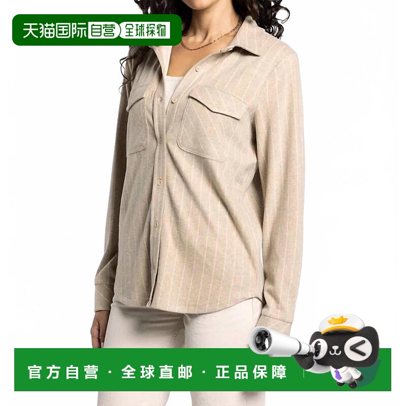 自营thread & supplyCassian Shirt In Camel Ivory Stripe - cam