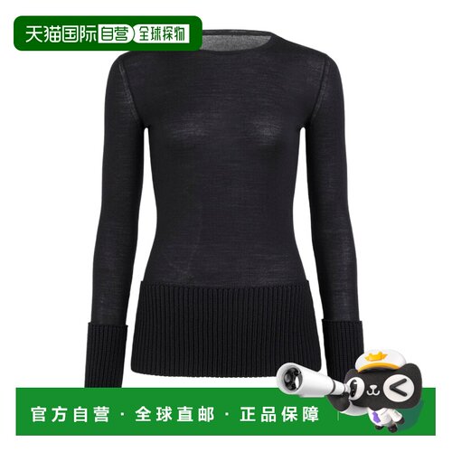 香港直邮ALAIA 女士针织衫 AA9H1591K280D995 AW2026 黑色 长袖毛