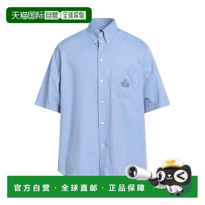 1h可退 香港直邮Fendi 芬迪 男士 纯色衬衫 blue蓝色 舒适时尚