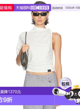 1h可退 香港直邮Courreges 女士 扭纹不对称T恤 325JTS209JS0233