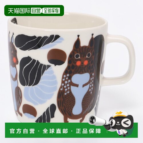 日本直邮MARIMEKKO Oiva Kurre 马克杯 400ml 松鼠 北欧设计 动物
