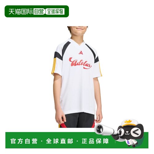 日本直邮Adidas/阿迪达斯T恤V领短袖套头柔软儿童款 KH3799足球