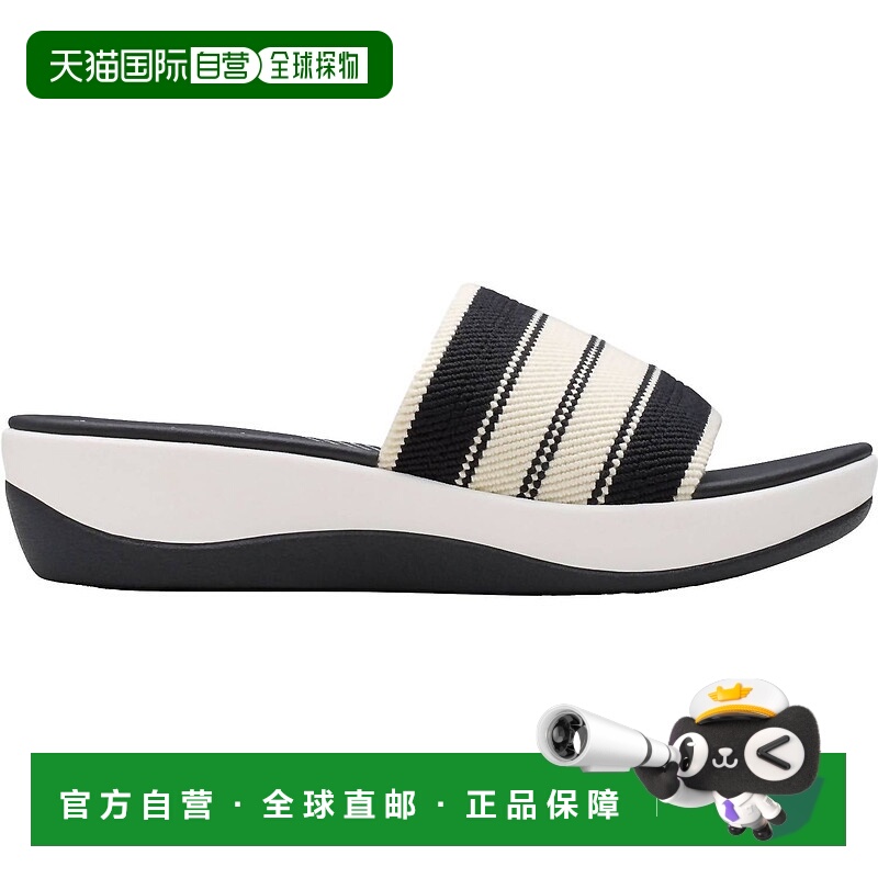 自营clarks女式Cloudsteppers Arla Hollis凉鞋黑色组合-黑色组合